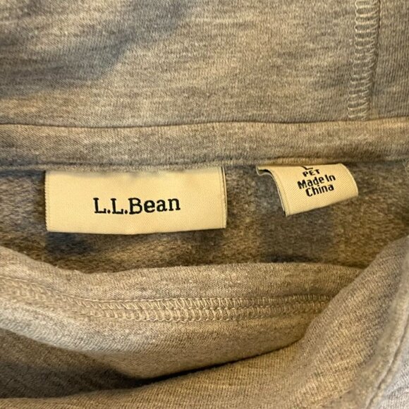 L.L. Bean Womens Sweater Large  Grey Pullover With Funnel Neck & Front Pockets C - Picture 6 of 9
